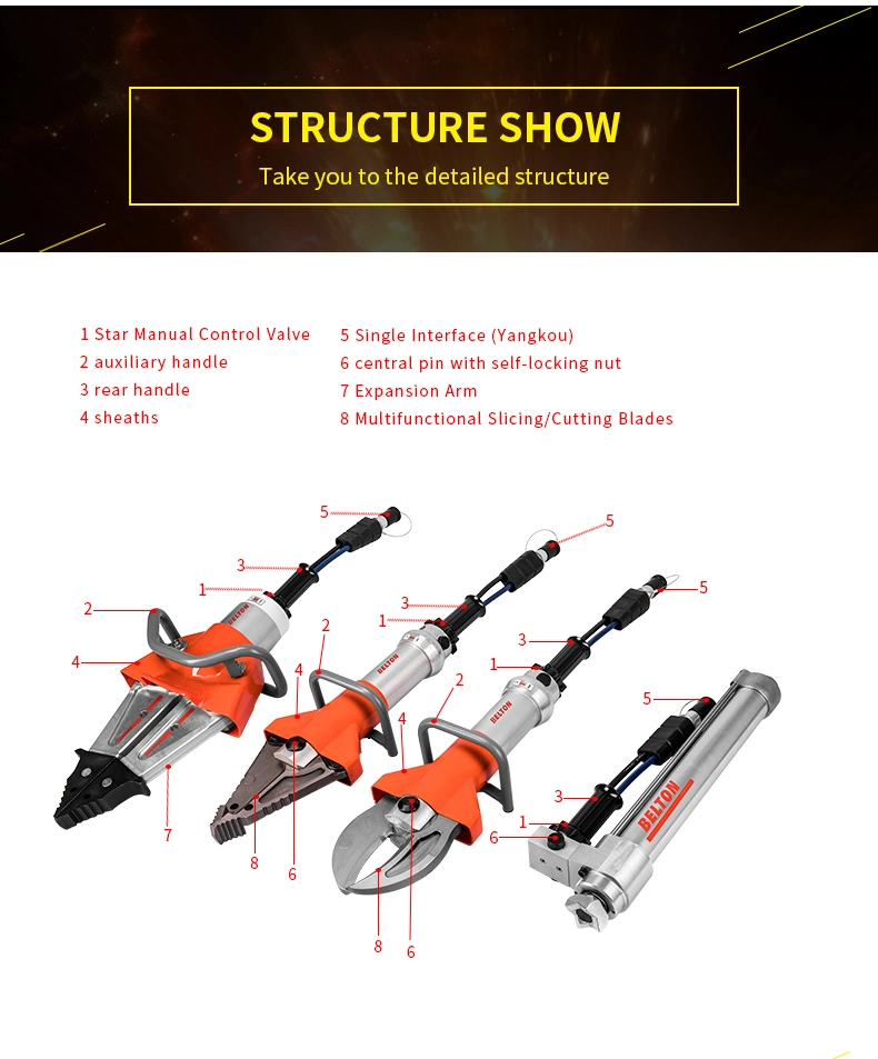 72MPa Hydraulic Cutter Spreader Narzędzia ratownicze awaryjne Czerwone narzędzie hydrauliczne 4