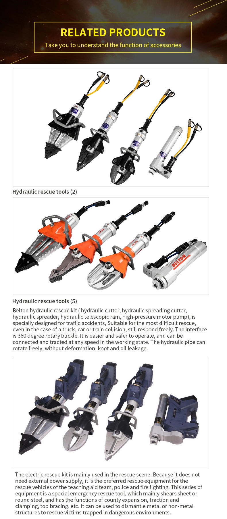72MPa Hydraulic Cutter Spreader Narzędzia ratownicze awaryjne Czerwone narzędzie hydrauliczne 6